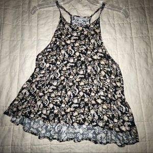 MOVING SALE! High Neck Floral Babydoll Tank Top from American Eagle